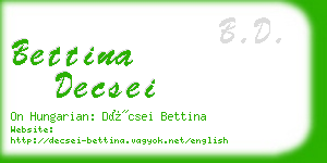 bettina decsei business card